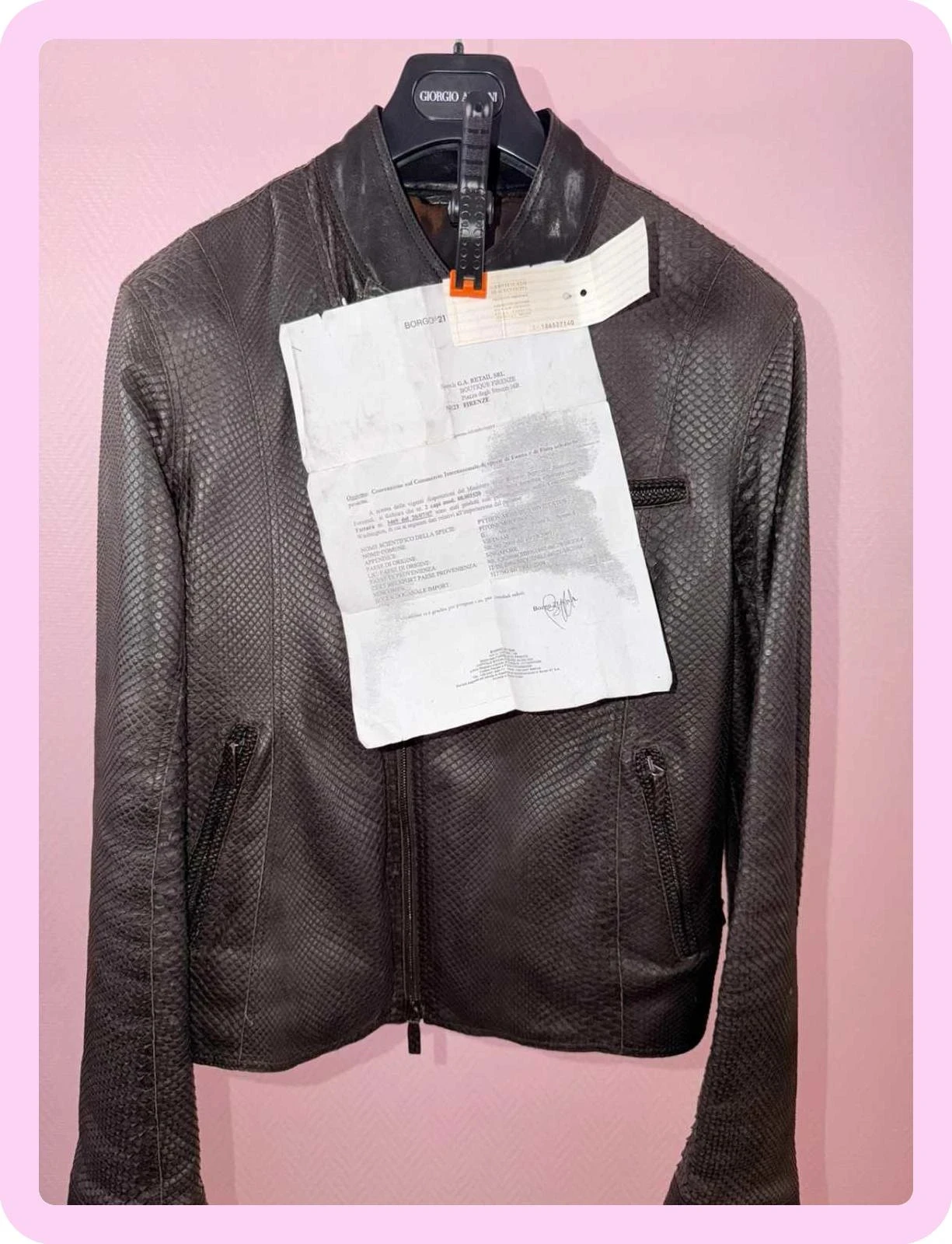 Casaco de couro modelo raro original Giorgio Armani tamanho xl – photo 15